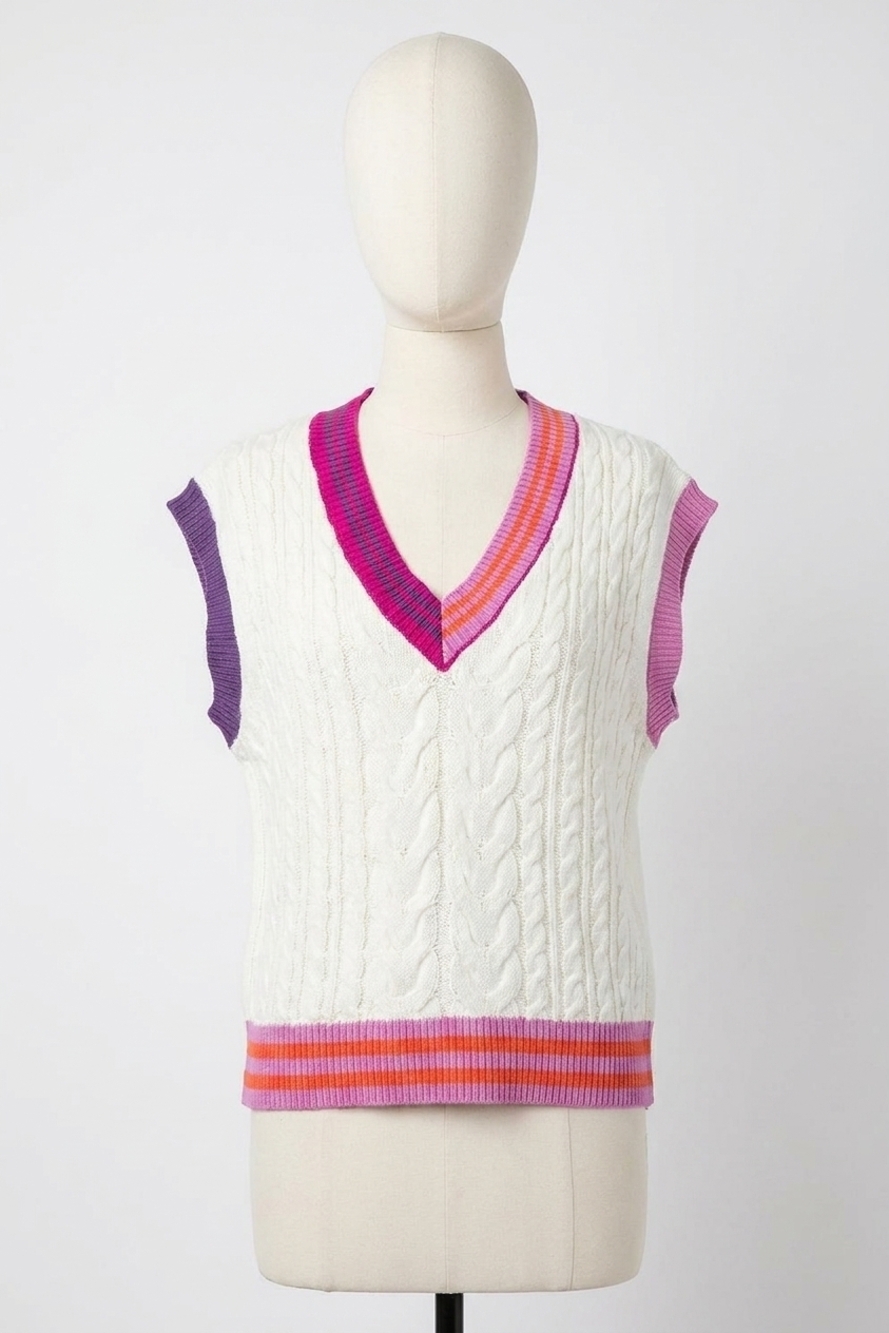 NEW THML tennis anyone sweater vest in white